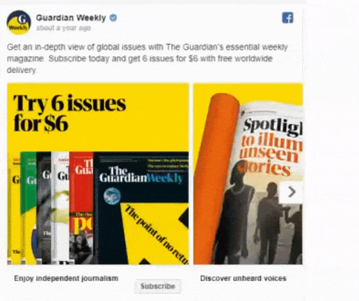 Top 5 Creative Facebook Carousel Ad Examples 5