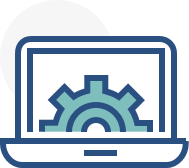 A Laptop With Gears On It